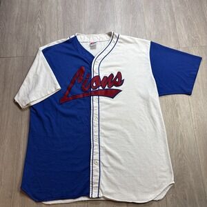 Vintage 80's‎ Lions Jersey Men's XL Single Stitched USA Made Blue White Rare!!